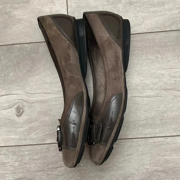 GEOX RESPIRA Suede Patent Leather Ballerina Shoes, Size 8 - Picture 5 of 6